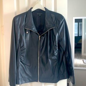 Navy soft leather Lafayette jacket size 18